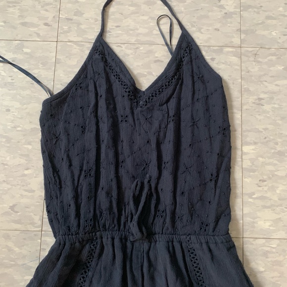Navy Blue Halter Romper - Picture 4 of 8